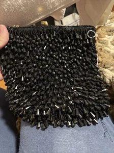 Antique Vintage 1920's FLAPPER Jet Black Glass beaded bag - Picture 1 of 9