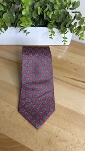 VTG Foley’s Bert Pulitzer Collection Mens Silk Neck Tie Red/Pink Blue Abstract - Picture 1 of 9