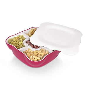 Dish Serving Tray with Lid for Dried Fruit, Candies and Appetizer - Picture 1 of 14
