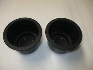 Two Black Plastic Inserts Cup Holders For Boats - Picture 1 of 5