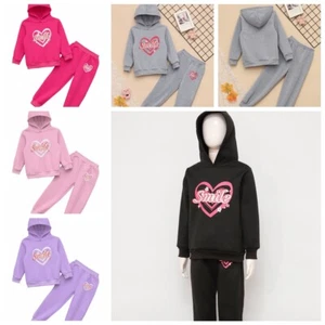 Girl Outfit 2 Pieces Sweatshirt And Jogger Sweatpants Sport Set Cute Pullover - Picture 1 of 71