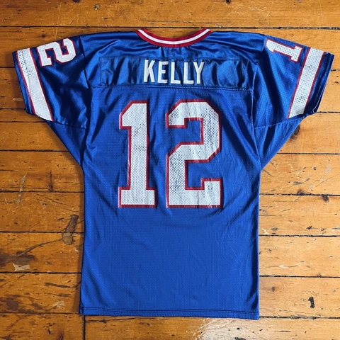 VTG Jim Kelly Buffalo Bills Jersey Wilson NFL Authentic USA - Size Medium Cover