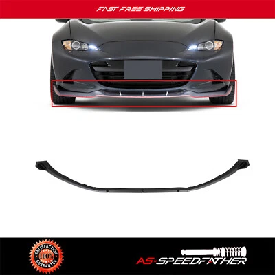 For 2017 2018 2019 Mazda MX-5 Front Bumper Lip Body Kit Spoiler Painted Black - Image 1 of 4