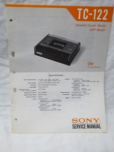 Original - Service Manual - SONY TC-122 - Stereo-Cassette-Recorder - Picture 1 of 1
