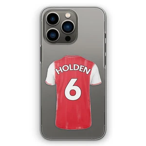 Personalised Initial Phone Case For iPhone 14/13/Pro Football Clear Hard Cover - Picture 1 of 11