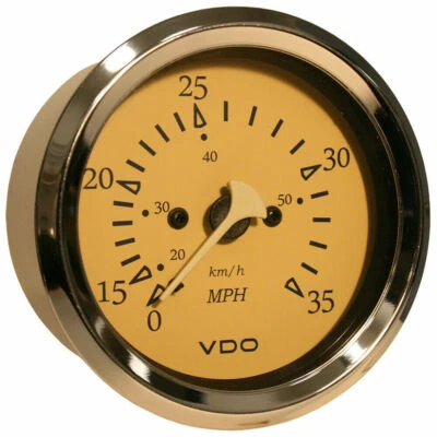 VDO Allentare Teak 35MPH 3-3/8" (85mm) Pitot Speedometer 260-12280 - Image 1 of 2