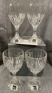 Mikasa Crystal Set of 4 Park Lane Pattern Goblets NIB W Tags - Picture 1 of 14