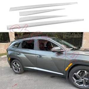 Steel Chrome Body Side Molding Cover Trim 4pcs For Hyundai Tucson NX4 2022-2023 - Zdjęcie 1 z 8