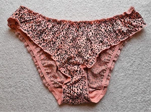 Silky Ice Cool Pink Animal Buttery Ruffle Mini Panties Knickers 14 L - US 8 - Picture 1 of 7