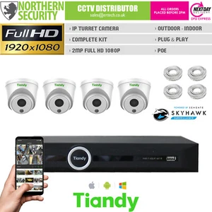 2MP POE IP Cámara CCTV Plug & Play Exterior Kit nocturno Sistema de Seguridad para el Hogar Lite - Imagen 1 de 1
