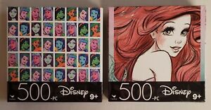Lot Of 2 Disney Princess 500 Piece Jigsaw Puzzles Ariel Princesses 11" X 14" New