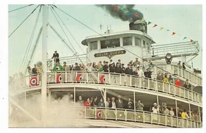 Steamer Delta Queen Port of Cincinnati Unused Chrome Non-Topographical Postcard - Bild 1 von 2