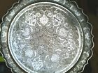 PERShIAN ART EXHIBITION X LARGE ANTIQUE SOLID SILVER ROUND TRAY