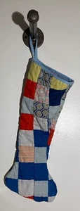 Vintage Handmade 1970's Patchwork Christmas Stocking Decoration - Picture 1 of 7