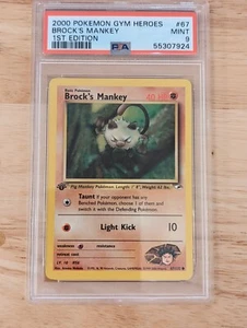 2000 Pokemon Gym Heroes 1st Edition Brock's Mankey 67/132 PSA 9 Mint - Picture 1 of 1