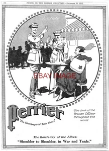 WK1 Reklame PERRIER "Champagner des Tafelwassers" (2) Original 1915 Druck Ad 733/16 - Bild 1 von 1