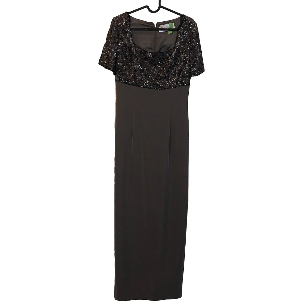 Montaje Mon Cheri Vestido Formal Vestido Largo Cuentas Taupe Madre Imperio Cintura Forrado Foto 1 de 4