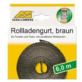 SCHELLENBERG ALFRED Schellenberg Rollladengurt braun Breite 14 mm - Länge 6 m Rollladengurt