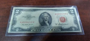 CRISP A Series 1953 A Two Dollar Red Seal United States Legal Tender Note - Picture 1 of 2