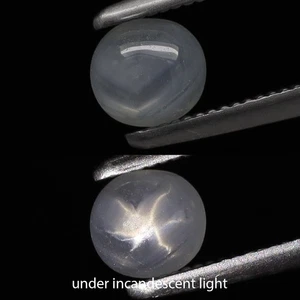 0.77ct 4.6mm Round Cabochon Natural Untreated Light Blue 6 Ray Star Sapphire, Bu - Picture 1 of 5