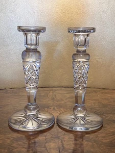 Vintage Crystal Cut Candlestick Pair - Bild 1 von 2
