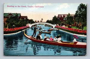 Vintage Venice California Canal Boating Postcard by M. Kashower Co. - Picture 1 of 2