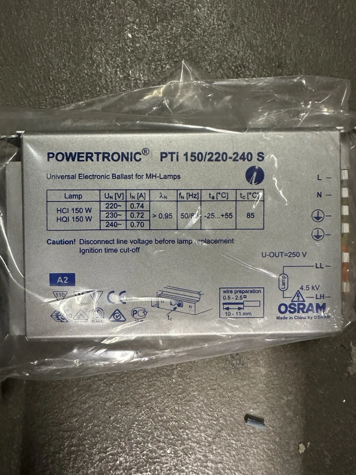 OSRAM POWERTRONIC PTi 150/220-240 S Vorschaltgerät 150W NEU unbenutzt - Bild 1 von 1