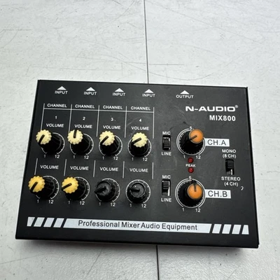 Mini 4-Channel Stereo/Mono Audio Mixer MIC/Music Switcher Digital Home Tuner  - Image 1 of 4