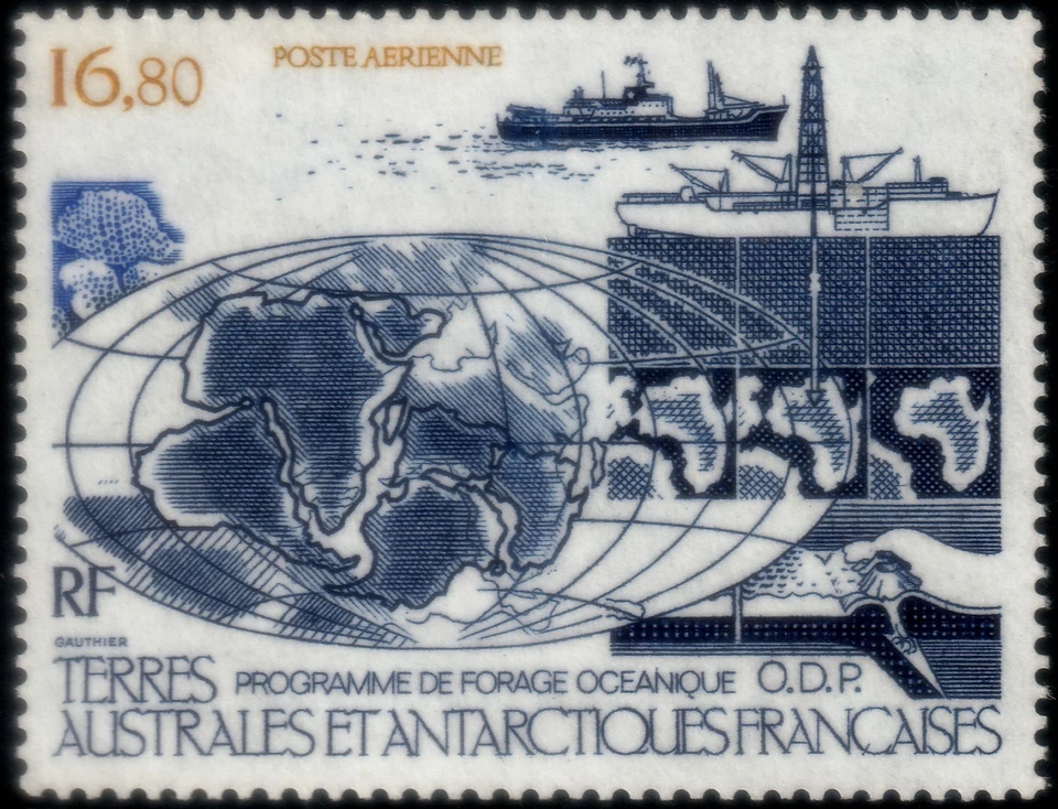 ✔️ FRANCE FSAT 1987 - SHIPS MAP DRILLING - SC. C97 MNH - Image 1 of 1
