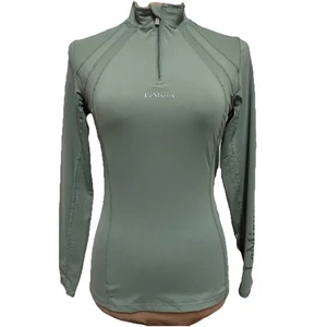 LeMieux Mia Mesh Long Sleeve Base Layer Shirt Thyme Green Sz 2 Horseback Riding - Picture 1 of 14