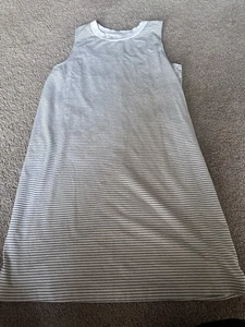 Women A New Day Black & White Striped Sleeveless T-shirt Dress Size M - Picture 1 of 6
