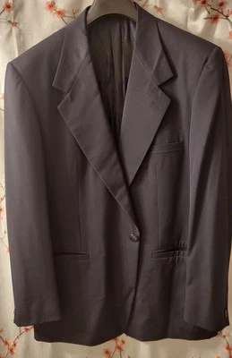 Blazer Gianni Versace Vintage Preto Botão Único Sem Ventilação 🇮🇹 54 🇺🇸 44L - Imagem 1 de 4