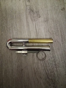 Conjunto deslizante trompeta tercera válvula, placa de latón y plata - Imagen 1 de 4