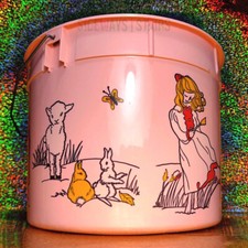 SHAMROCK NEATWAY EASTER BUCKET pink Scandinavia Norwegian Spring lamb bunny RARE