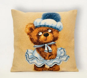 Dekokissen Kissenbezug Kissenhülle Sofakissen Gobelin Hülle Matrose Täddy 45x45 - Bild 1 von 6