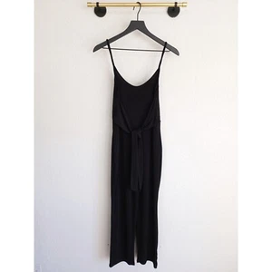 Lovers + Friends Revolve XS Black Gia Sleeveless Tie Waist Pockets Jumpsuit - Picture 1 of 11