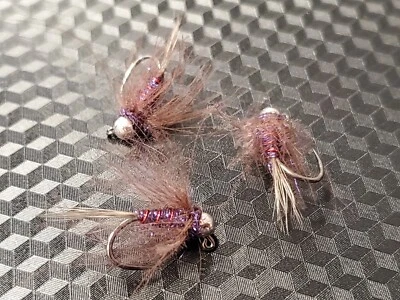 CAPT. KEN'S CUSTOM FLIES Duracell Jig Fly, Tungsten Bead Head Duracell Trout Fly, 3 colors,#14, #16, #18