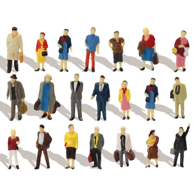 40pcs Model Trains HO Scale 1:87 Standing People Figure 20 Different Poses - Image 1 of 4