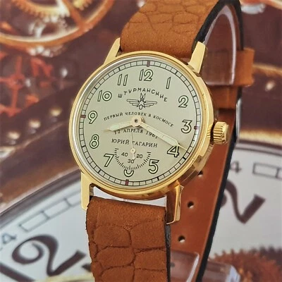 Reloj Pulsera Mecánico Soviético Vintage Sturmanskie URSS Yuri Gagarin Oro Foto 1 de 4