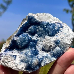 271G Natural transparent blue cubic fluorite mineral sample Inner Mongolia - Picture 1 of 16