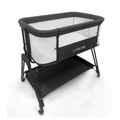 Star Kidz Cosmo Baby Bedside Bassinet - Charcoal - image 1 of 3