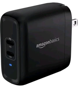 AmazonBasics 36W 2-Port USB-C Wall Charger with Power Delivery - Picture 1 of 6