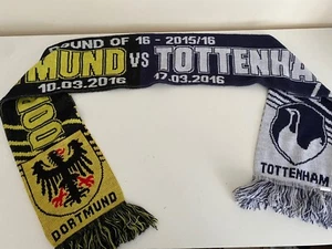 Tottenham Hotspur Vs Dortmund Europa League Round Of 16 Football Scarf 2016 - Picture 1 of 6