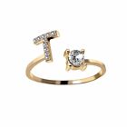 925 Silver Micro Zircon A-z Initial Letters Rings Women Name Rings Adjustable