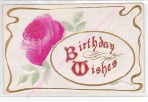 CPA Gaufree Relieve Birthday (un Cumpleaños Feliz ) Wishes Joyeux Rosa ca1911 - Bild 1 von 2