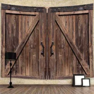 Western Farm Wood Gate Extra Large Tapestry Wall Hanging Background Photography - Picture 1 of 7
