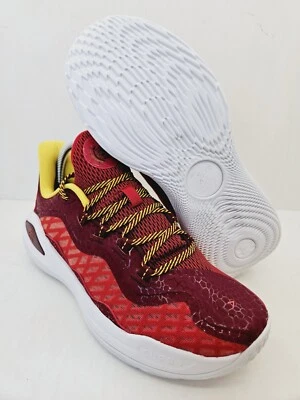 NEW Men's Youth 7 Under Armour Bruce Lee x Curry Flow 11 GS Fire Red Yellow - Image 1 of 4