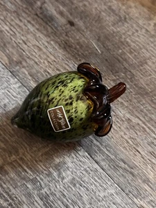 Pier 1 Blown Glass Acorn Brown And Green 4.5 Inches Long - Picture 1 of 2