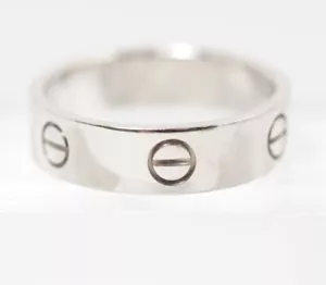 Cartier Love Ring size US9 EU60 18k White Gold 750 Auth w/Box D-m114 - Picture 1 of 10