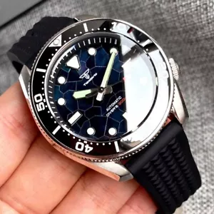 Reloj automático 42,5 mm Tandorio cristal zafiro para hombre NH35A 200 M esfera trapeadora luminosa fecha - Imagen 1 de 14
